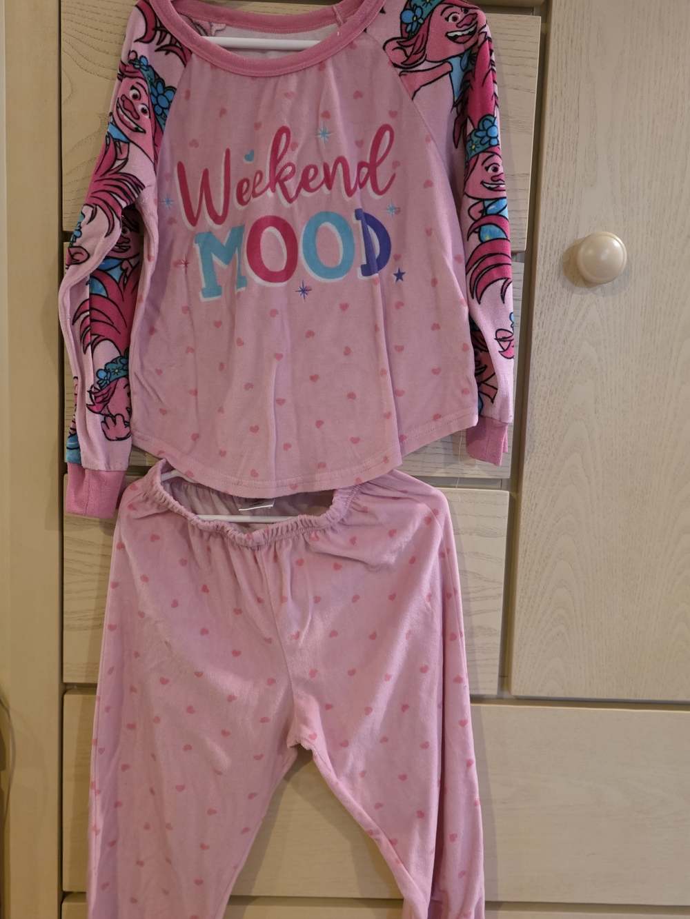 Pink Trolls "Weekend Mood" Kids Pajama Set